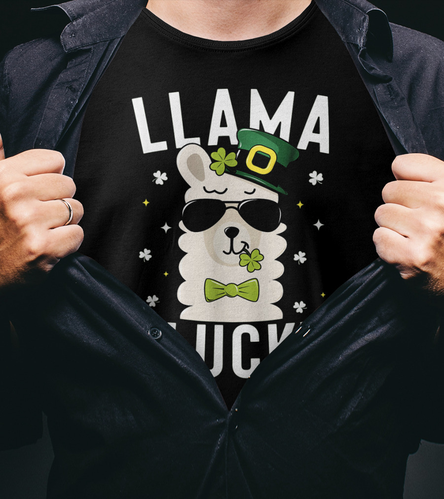 Llama Lucky St Patricks Day Kids T-Shirt