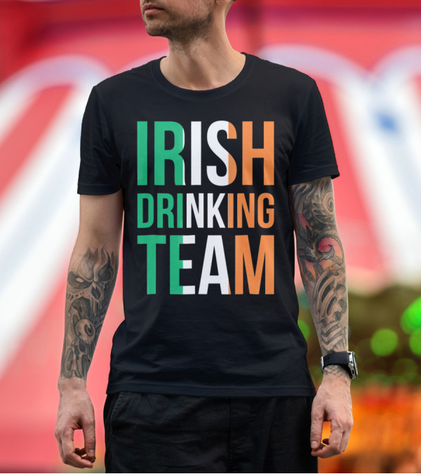 Premium T-Shirt: Irish Drinking Team Ireland Green White Orange T-Shirt Irish Drinking Team Ireland Green White Orange T-Shirt