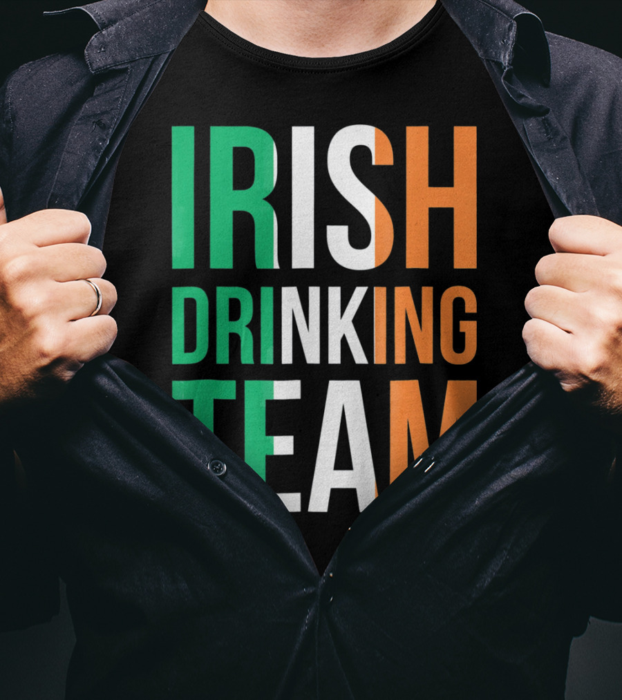 Irish Drinking Team Ireland Green White Orange T-Shirt