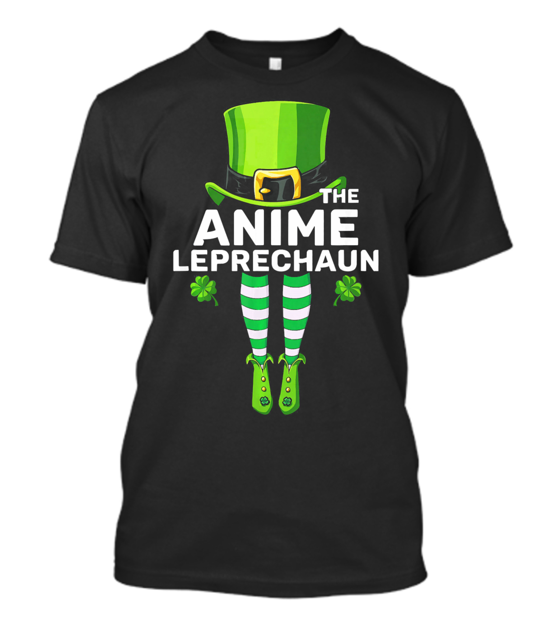 The Anime Leprechaun Green Hat Striped Legs Clover T-Shirt