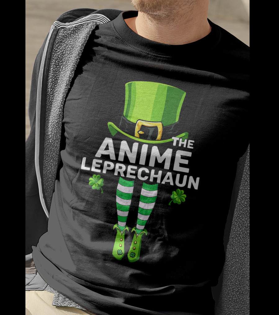 The Anime Leprechaun Green Hat Striped Legs Clover T-Shirt