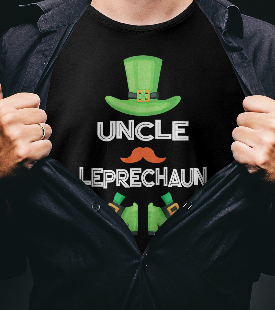 Uncle Leprechaun Green Hat And Shoes St. Patrick's Day Family Matching Group T-Shirt