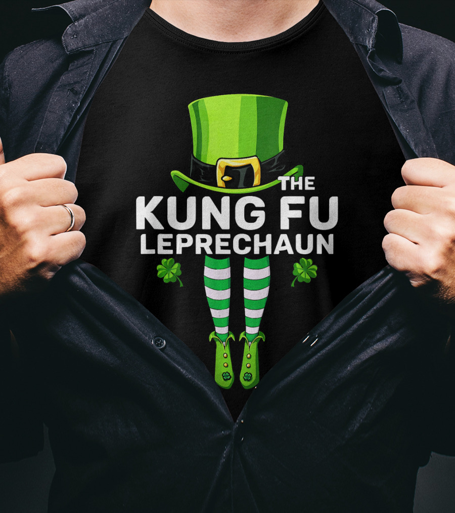 THE KUNG FU LEPRECHAUN Shamrock Legs Hat T-Shirt