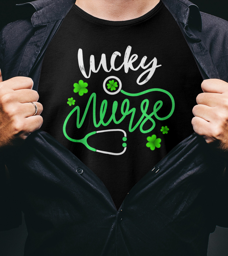 Lucky Nurse Shamrock Stethoscope T-Shirt