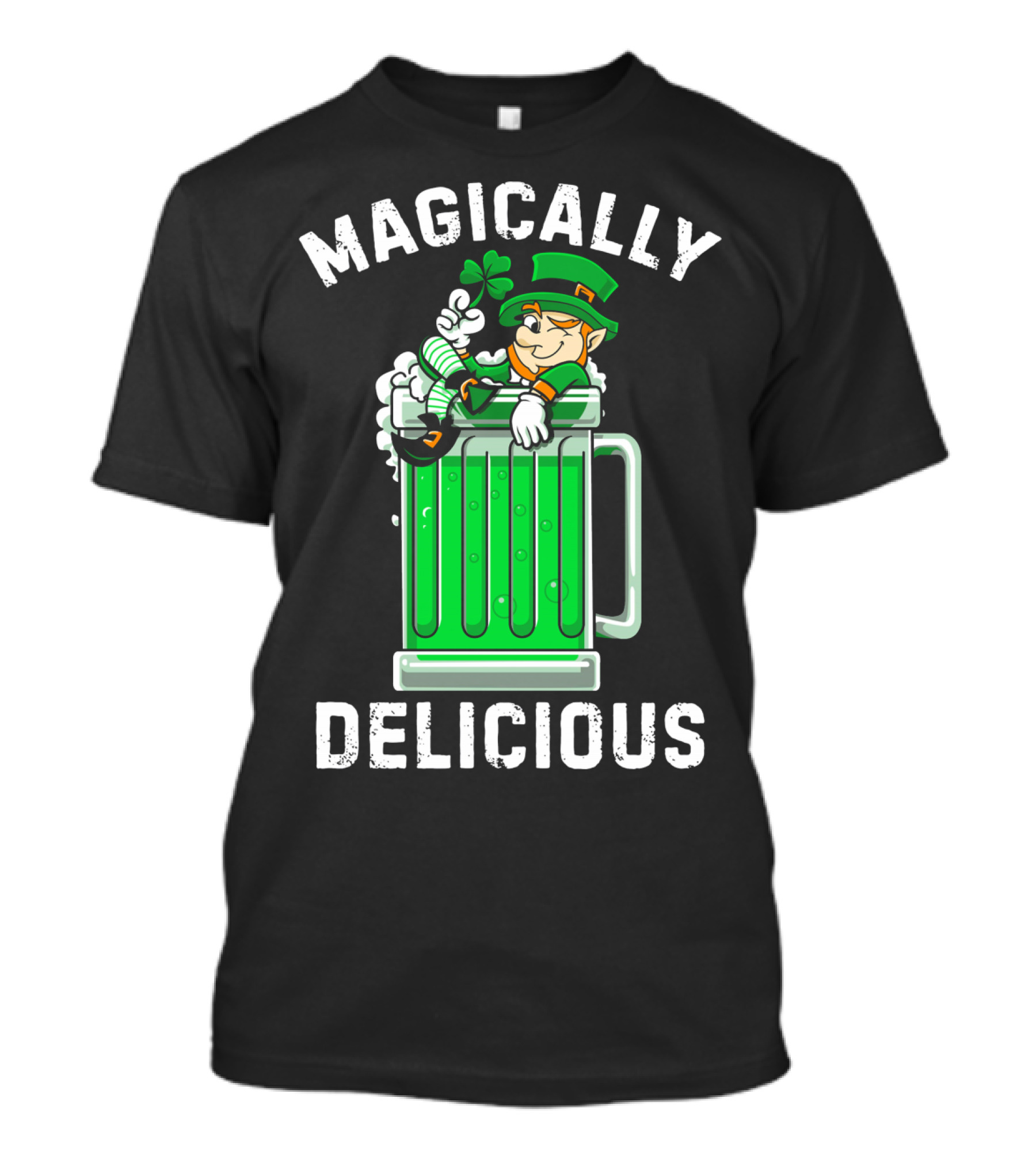 Magically Delicious Leprechaun Beer Mug Clover T-Shirt