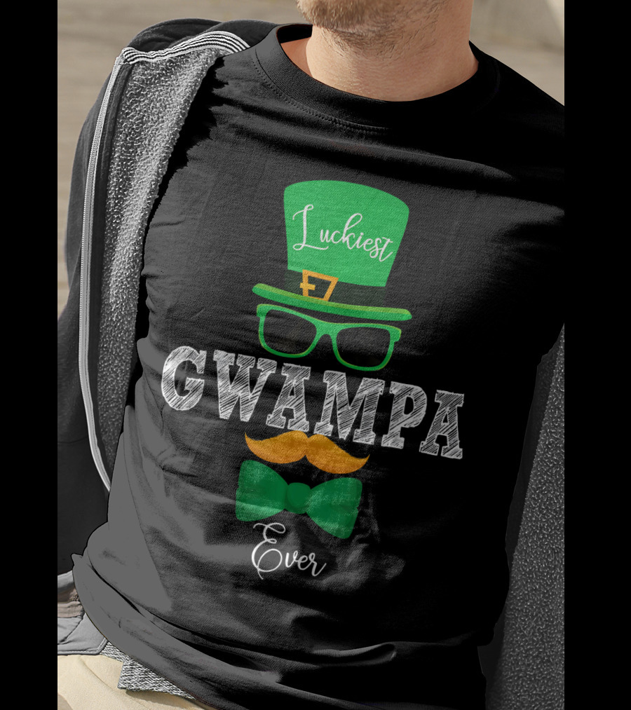 Luckiest Gwampa Ever Leprechaun St Patrick's Day T-Shirt
