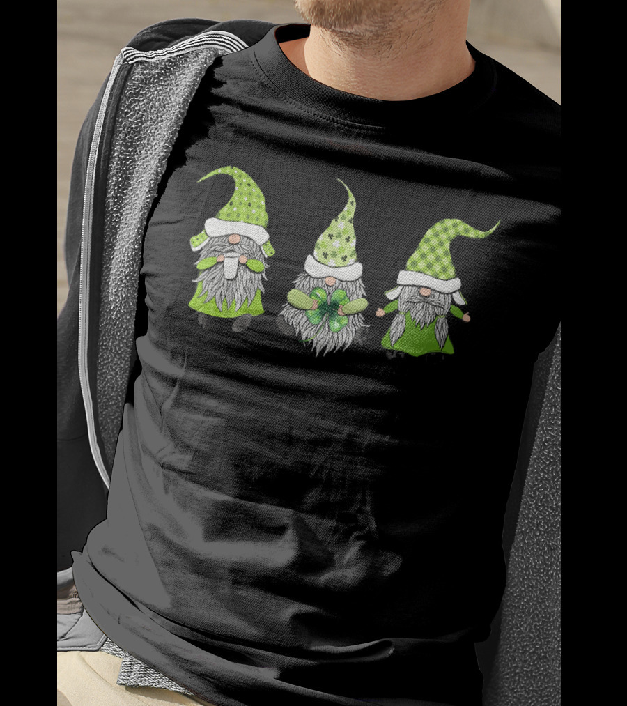 Funny Green Leprechaun Gnome Trio Tomte T-Shirt