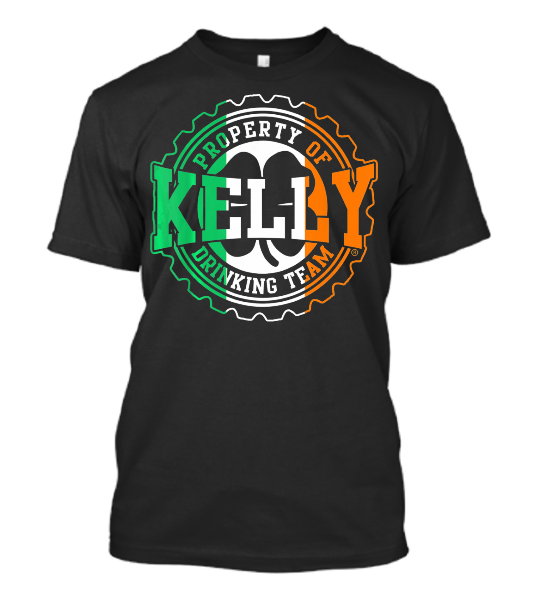 Property Of Kelly Drinking Team Irish Flag Colors T-Shirt
