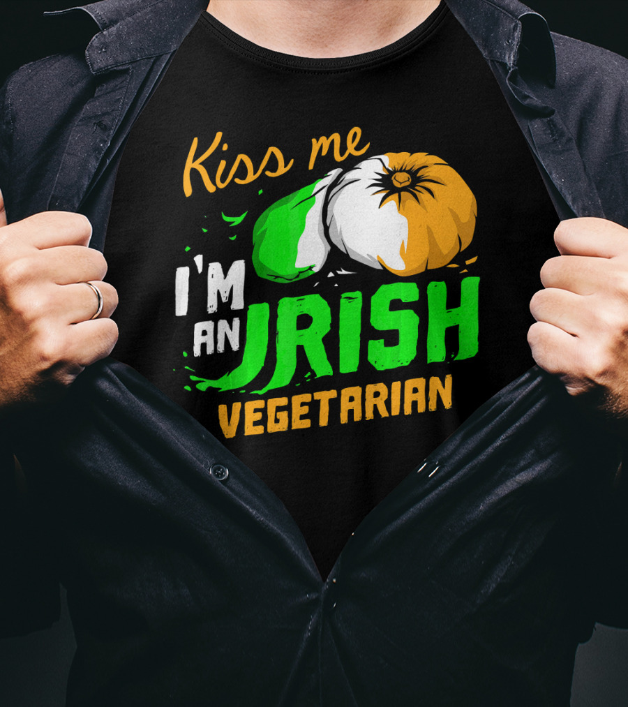 Kiss Me I'm An Irish Vegetarian St. Patrick's Day T-Shirt