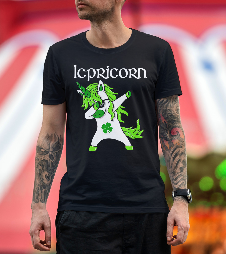 Dabbing Leprechaun Unicorn Lepricorn Funny St. Patricks T-Shirt