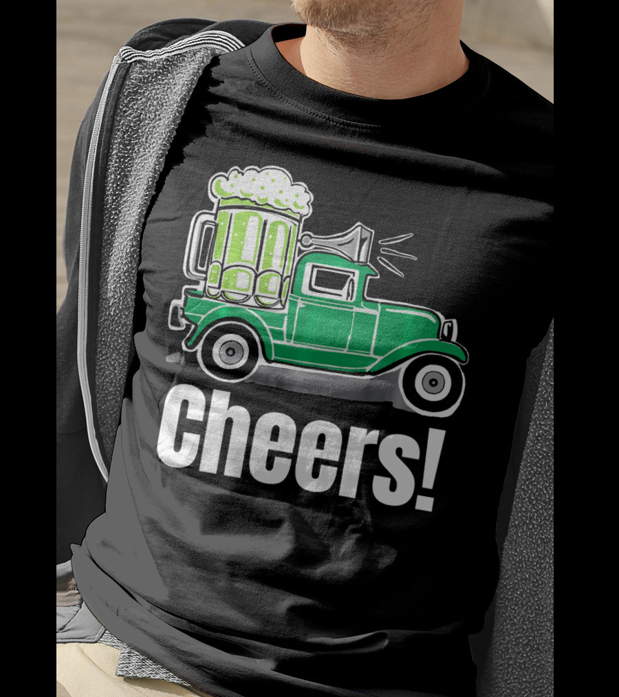 Cheers Vintage Truck With Green Beer T-Shirt