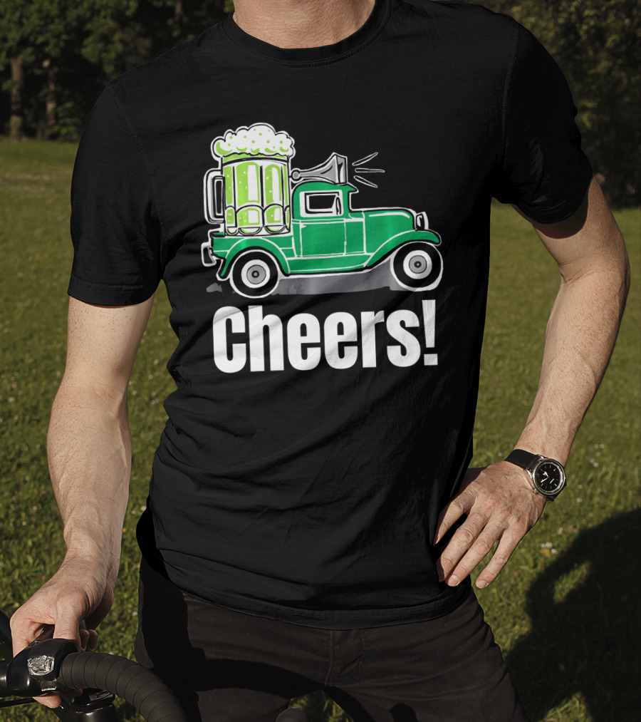 Cheers Vintage Truck With Green Beer T-Shirt