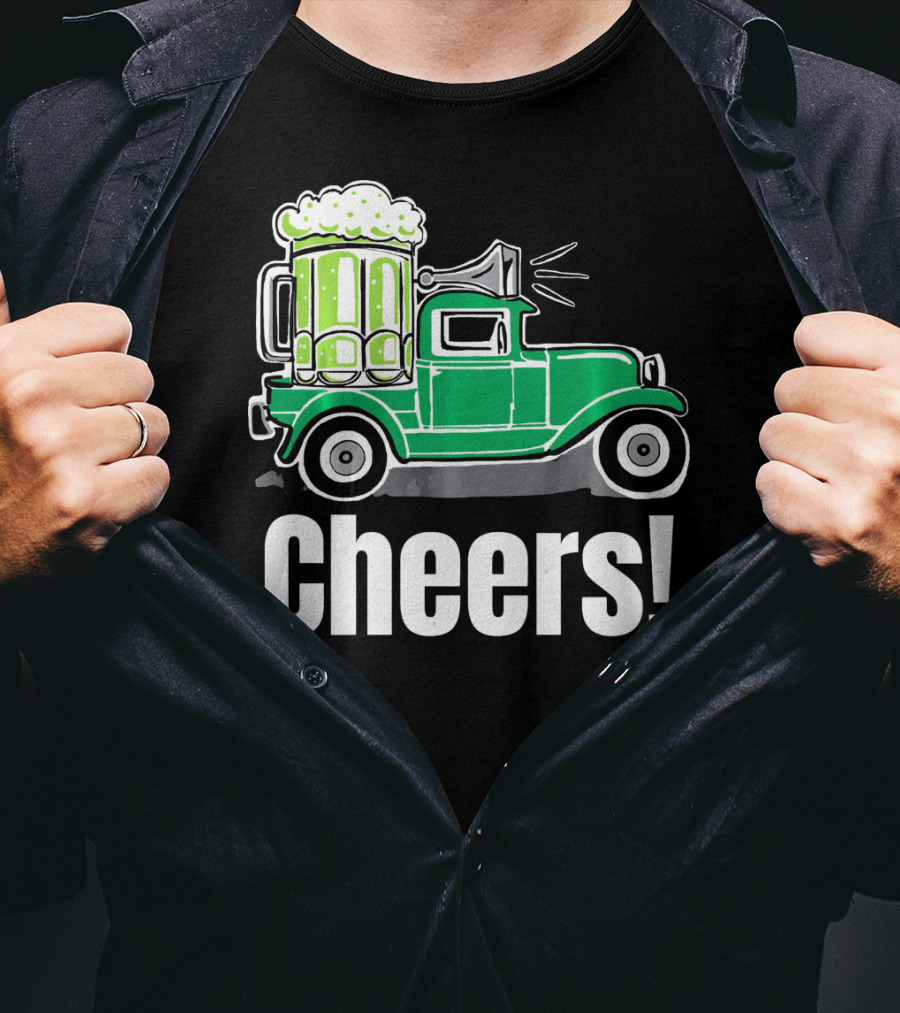 Cheers Vintage Truck With Green Beer T-Shirt