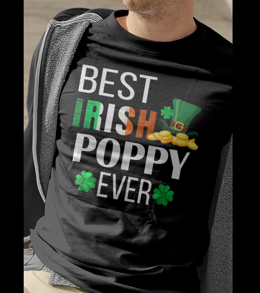Best Irish Poppy Ever St. Patrick's Day Clover Gold Hat T-Shirt