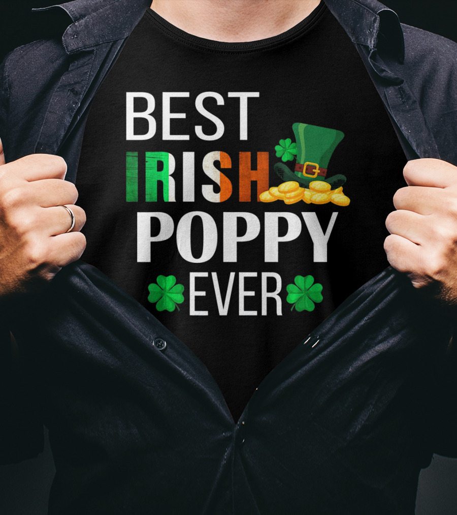 Best Irish Poppy Ever St. Patrick's Day Clover Gold Hat T-Shirt