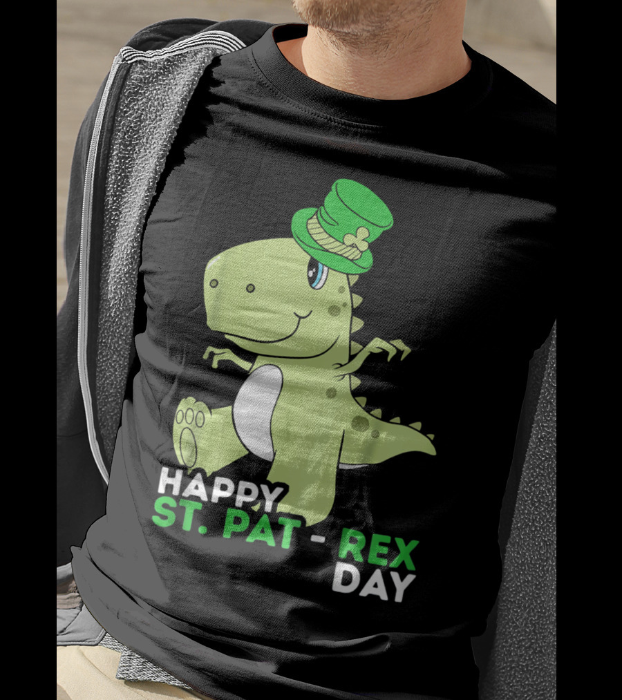 Happy St. Pat Rex Day Kids Girls Boy T-Shirt