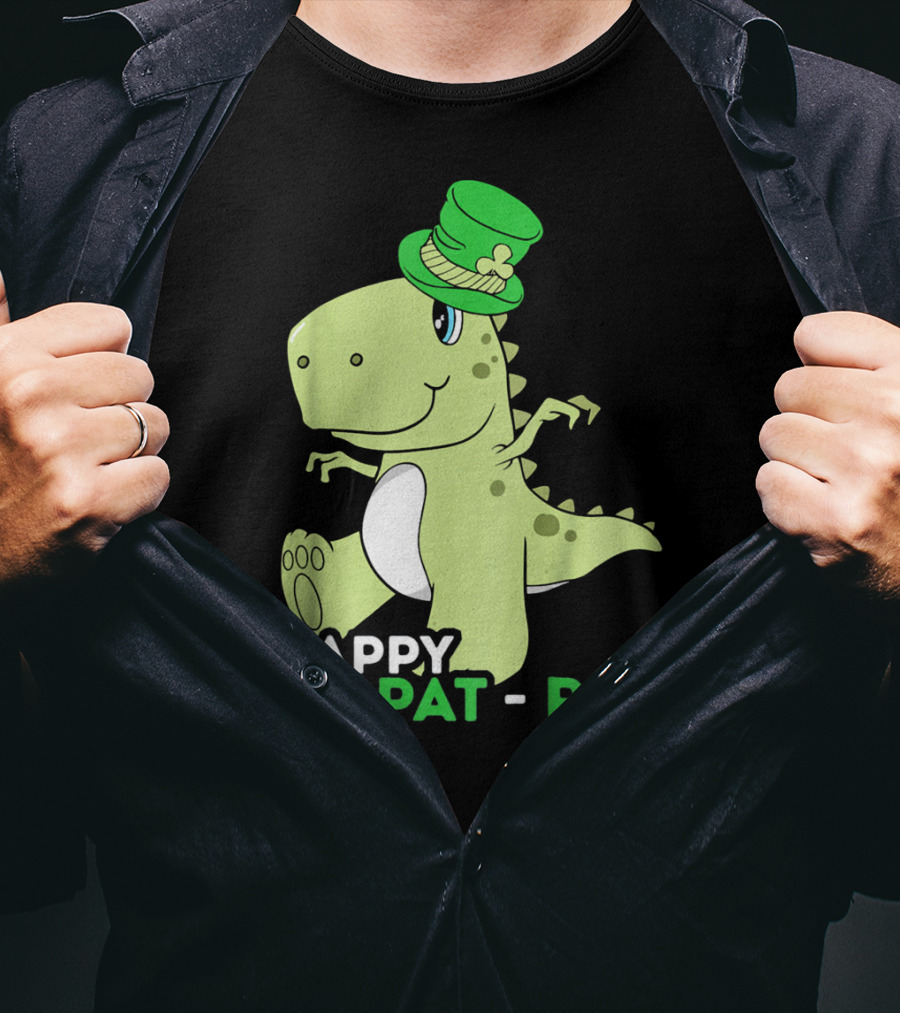Happy St. Pat Rex Day Kids Girls Boy T-Shirt