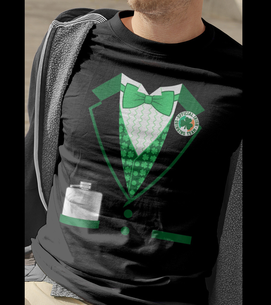 Mens St. Patricks Day Costume Official Irish Drinking Team Funny Iris T-Shirt