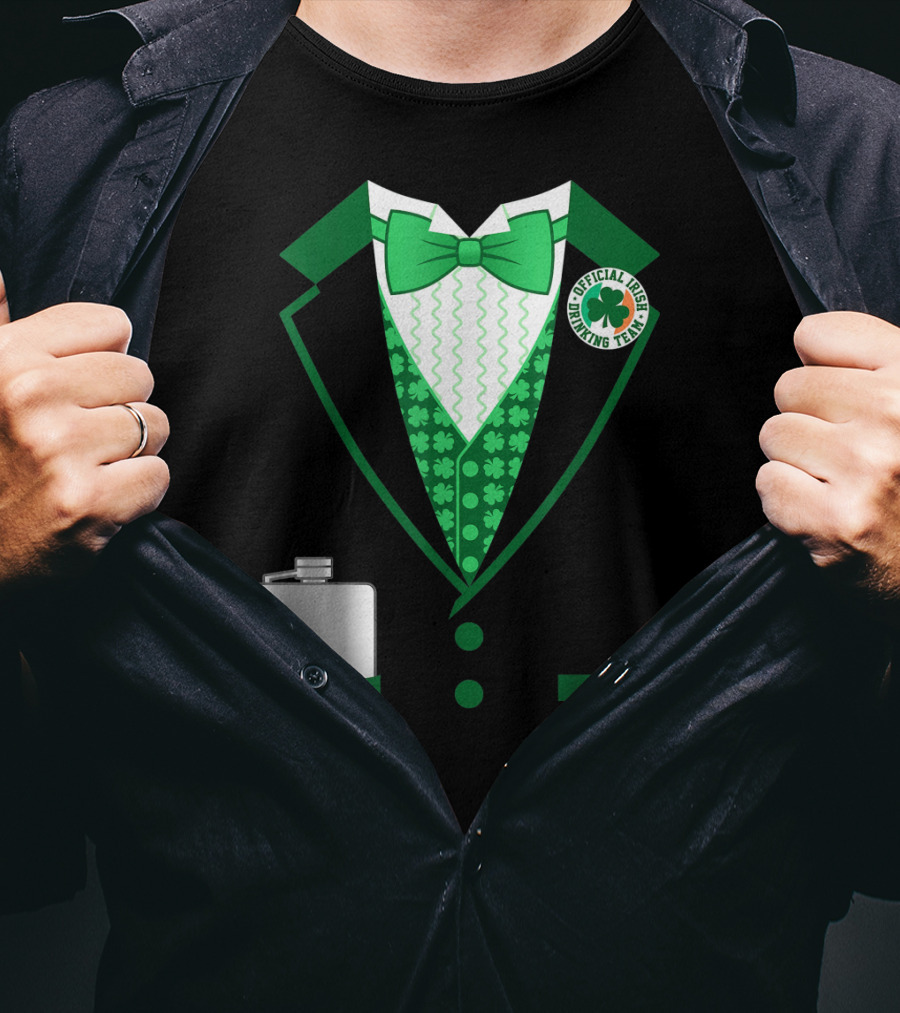 Mens St. Patricks Day Costume Official Irish Drinking Team Funny Iris T-Shirt