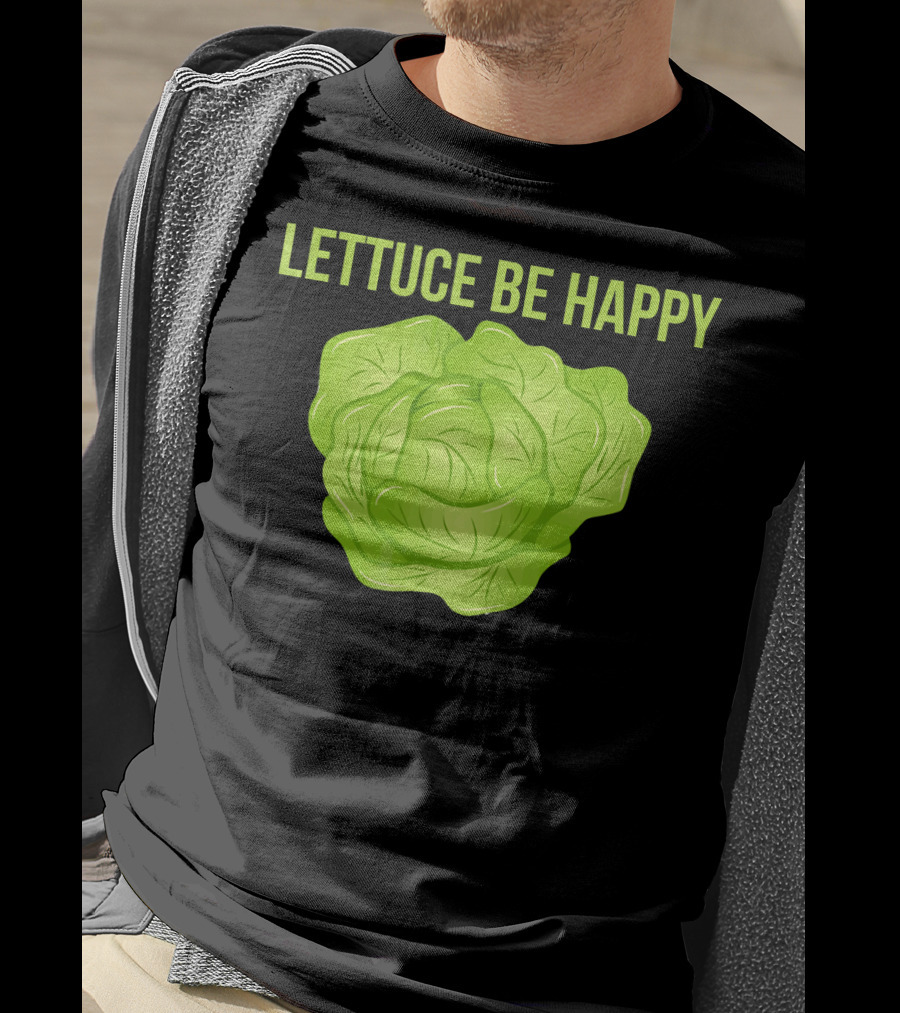 Lettuce Be Happy Funny Vegetarian T-Shirt