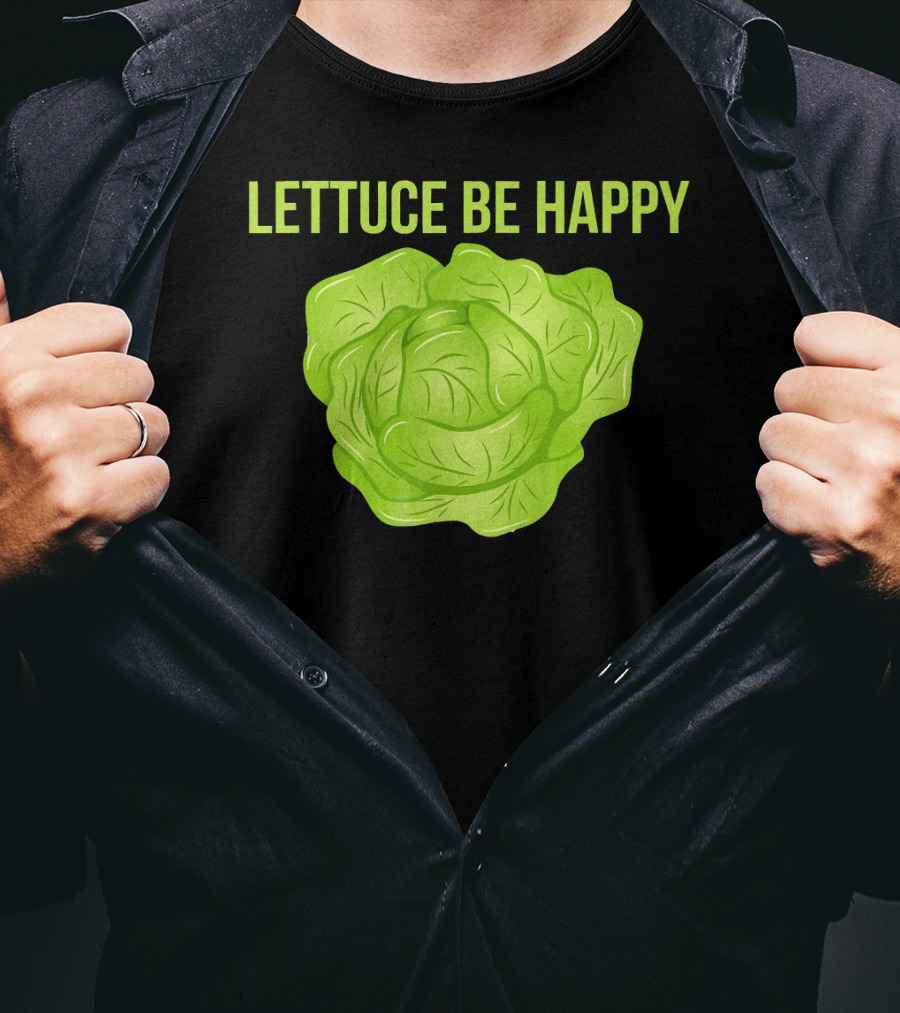 Lettuce Be Happy Funny Vegetarian T-Shirt
