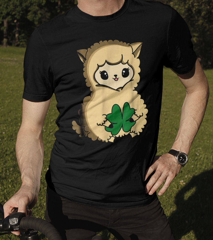 Cute Funny Irish Clover Llama For St. Patrick's Day T-Shirt