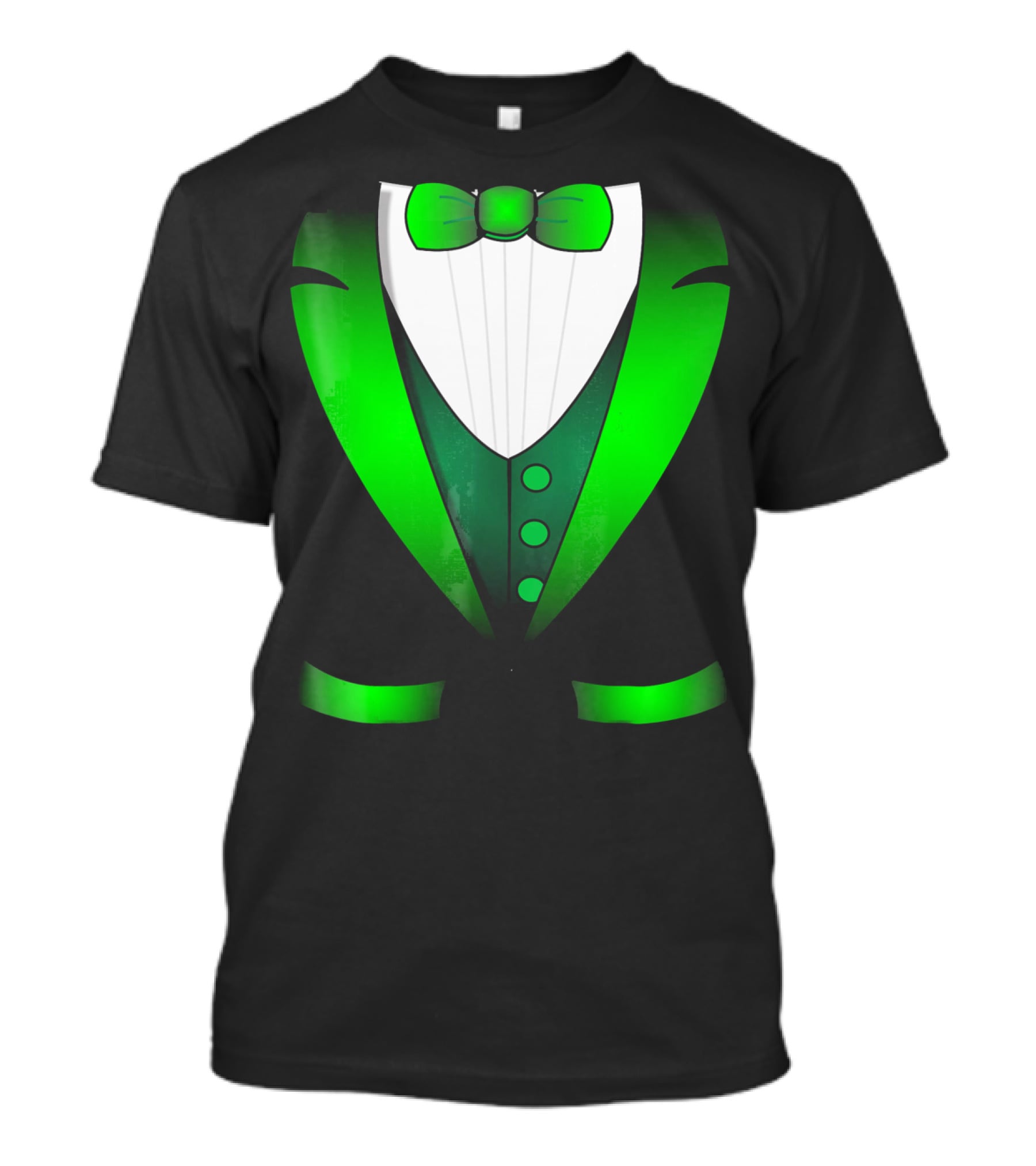 Irish St Patricks Day Leprechaun Green Tuxedo Bowtie T-Shirt