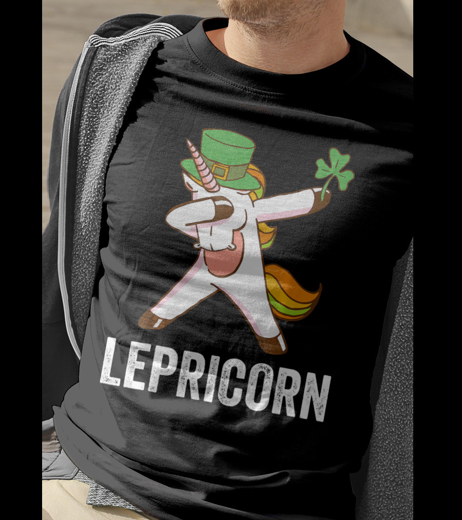 Irish Leprechaun Unicorn Dabbing Lepricorn Shamrock T-Shirt