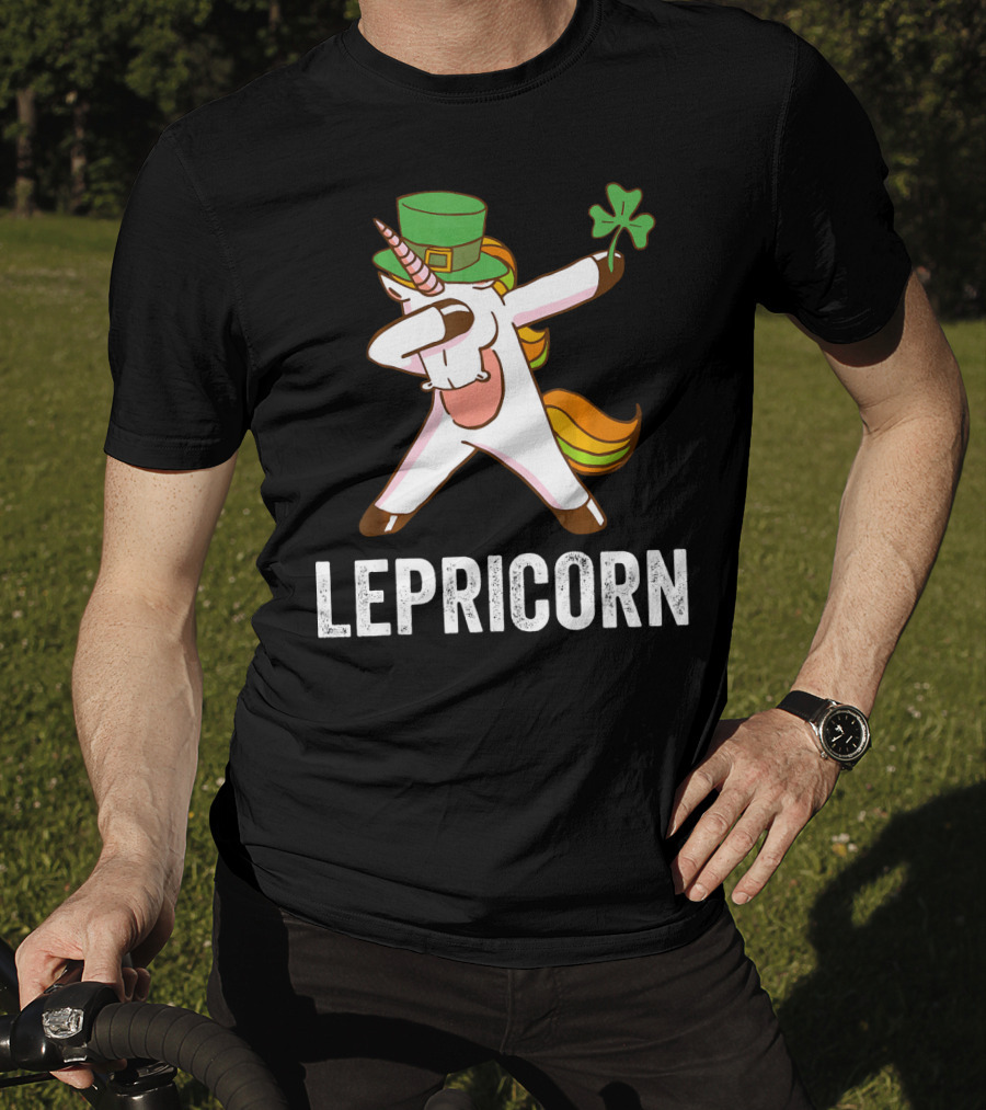 Irish Leprechaun Unicorn Dabbing Lepricorn Shamrock T-Shirt