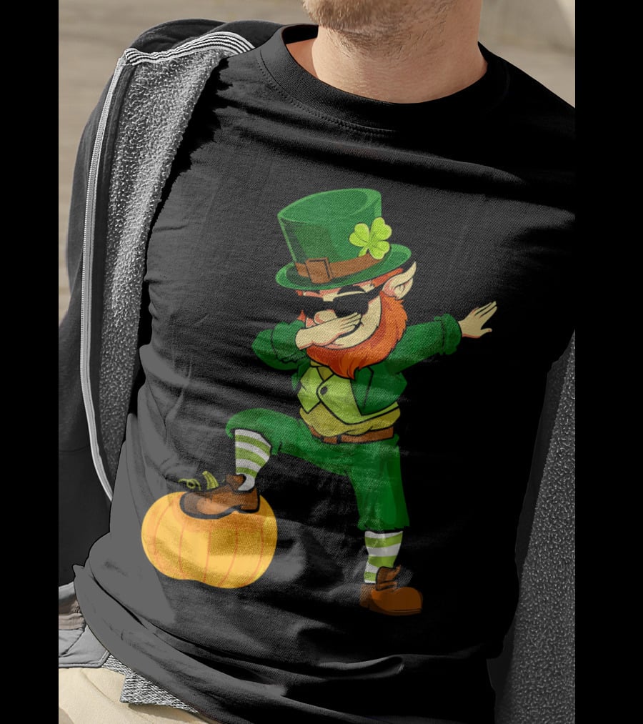 Thanksgiving Leprechaun Dabbing With Pumpkin T-Shirt