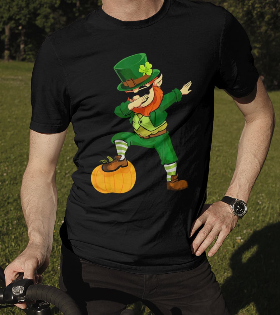 Thanksgiving Leprechaun Dabbing With Pumpkin T-Shirt