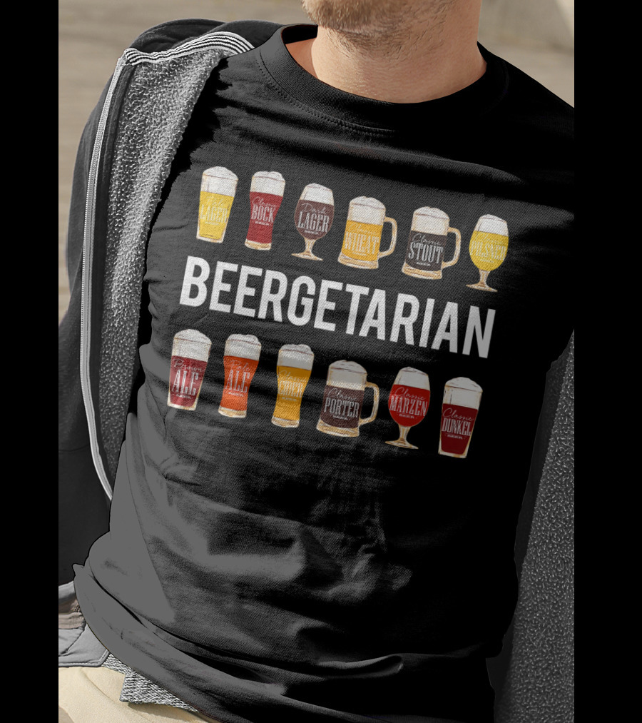Beergetarian Lager Pilsner Wheat Stout Ale Bock Cider Porter Märzen Dunkel Funny Craft T-Shirt