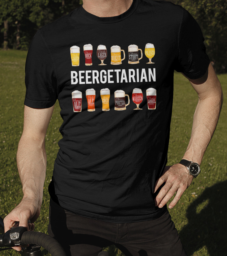 Beergetarian Lager Pilsner Wheat Stout Ale Bock Cider Porter Märzen Dunkel Funny Craft T-Shirt
