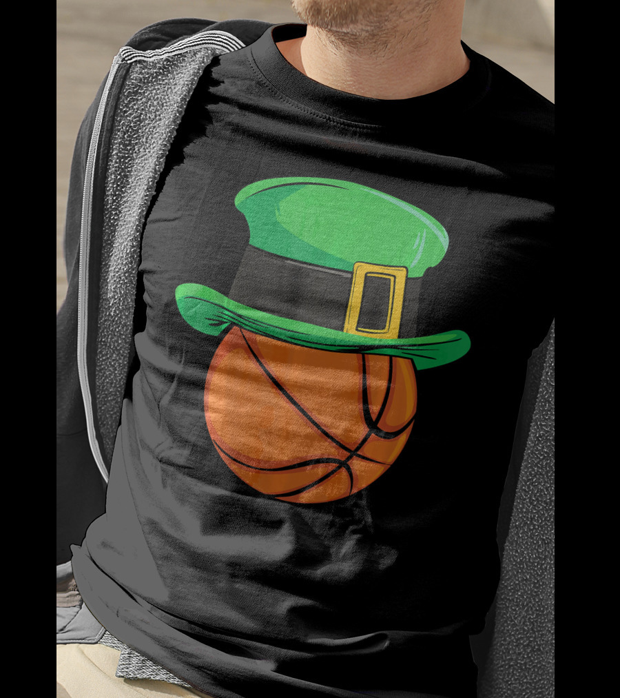 Leprechaun Hat Basketball St Patricks Day T-Shirt