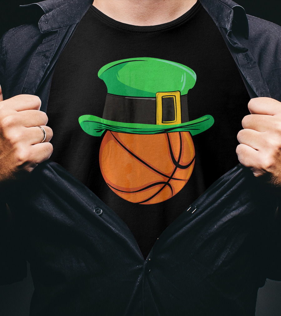 Leprechaun Hat Basketball St Patricks Day T-Shirt