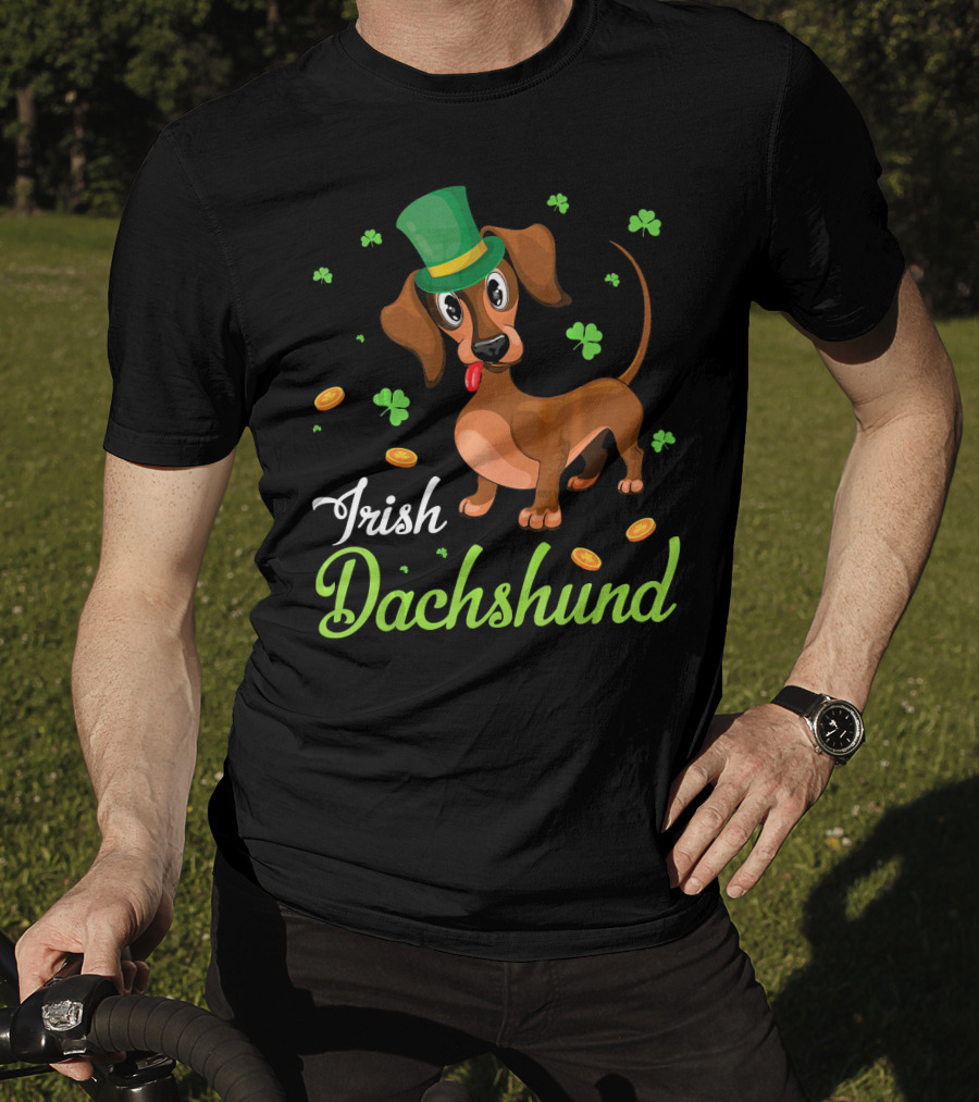 Irish Dachshund With Shamrocks And Coins T-Shirt