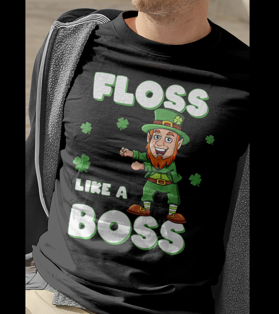 Floss Like A Boss Leprechaun St Patricks Clover Dance T-Shirt