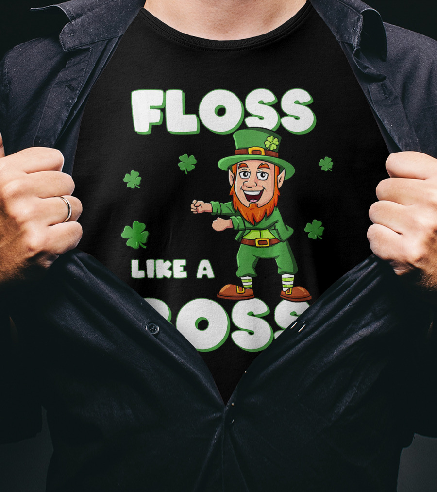 Floss Like A Boss Leprechaun St Patricks Clover Dance T-Shirt