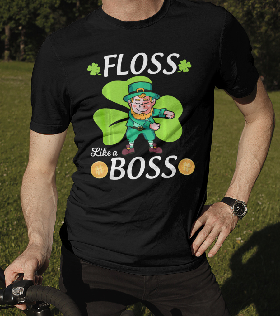 Floss Like A Boss Leprechaun Shamrock Coins T-Shirt