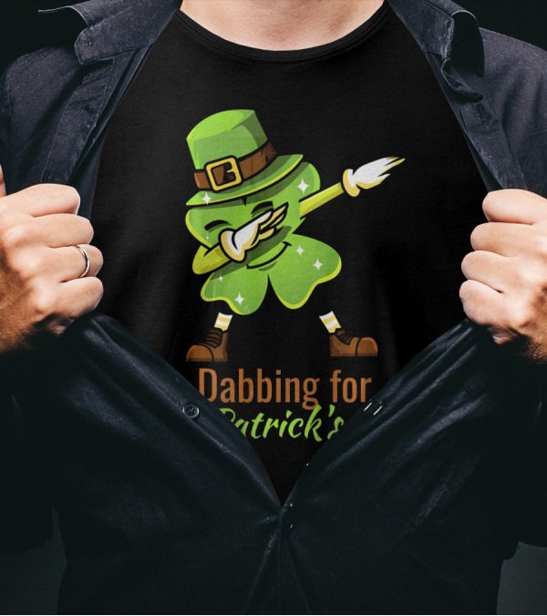 Dabbing For St. Patrick's Day Funny Dabbing Shamrock T-Shirt