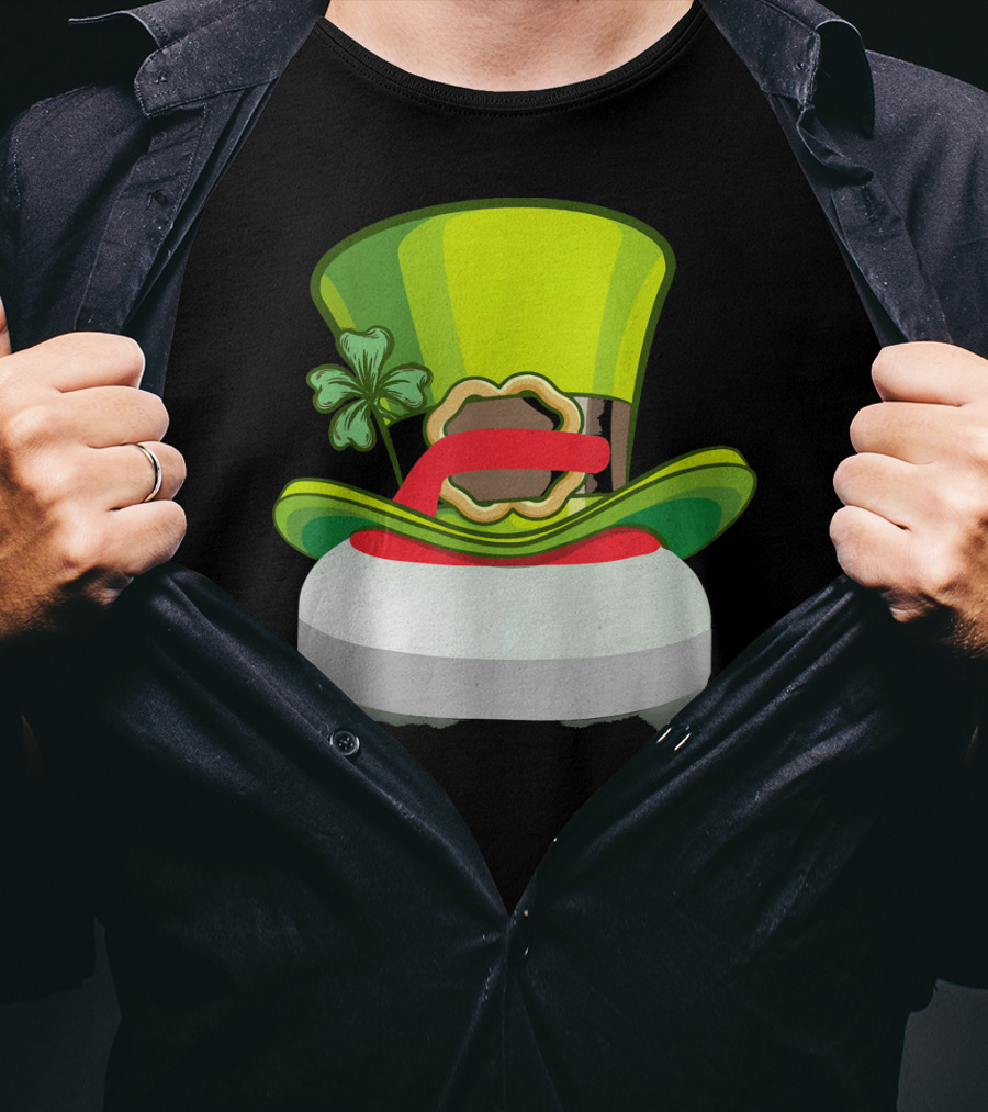 Leprechaun Curling Irish Hat Shamrock T-Shirt