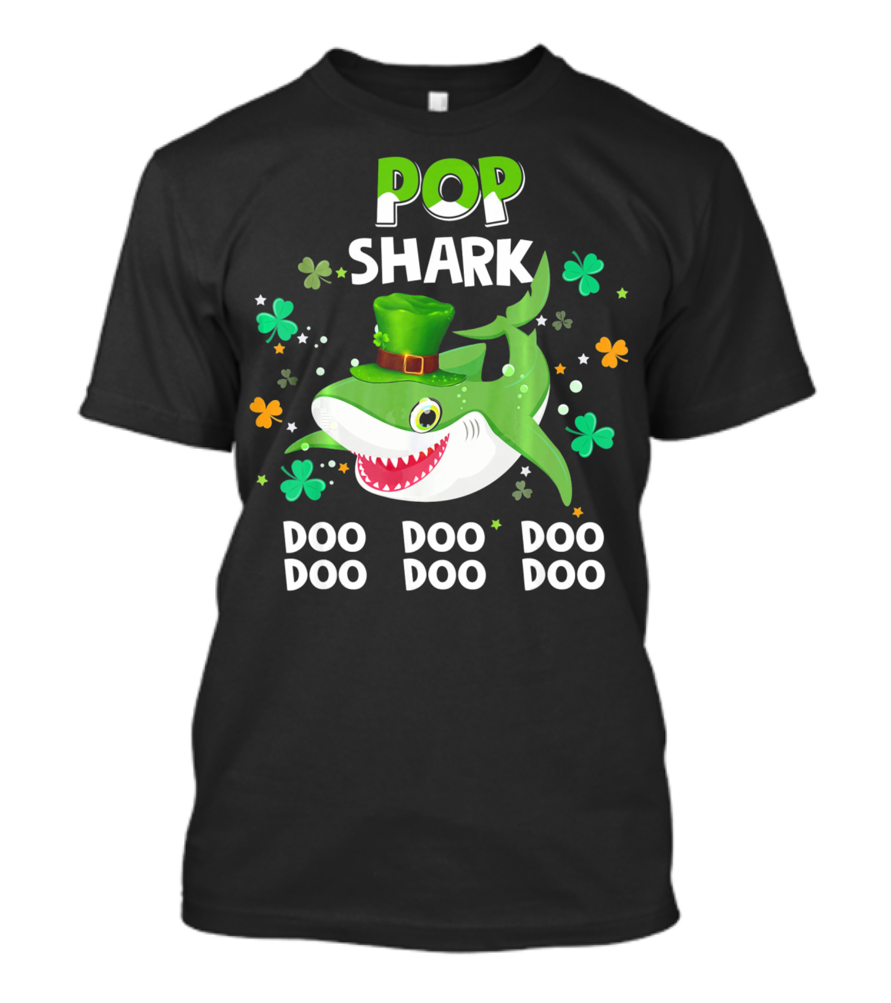 POP SHARK St. Patrick Day Doo Doo Doo Shamrock T-Shirt