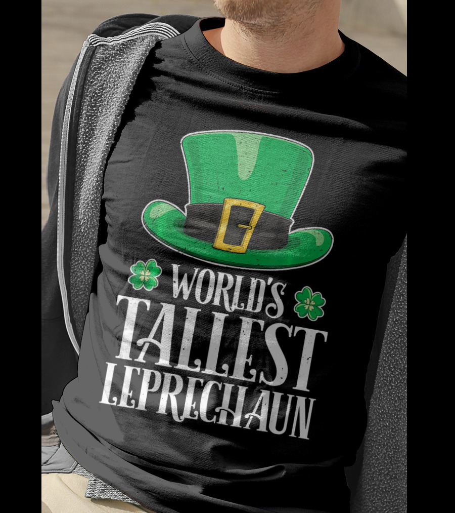 World's Tallest Leprechaun Hat Clovers St Patricks T-Shirt