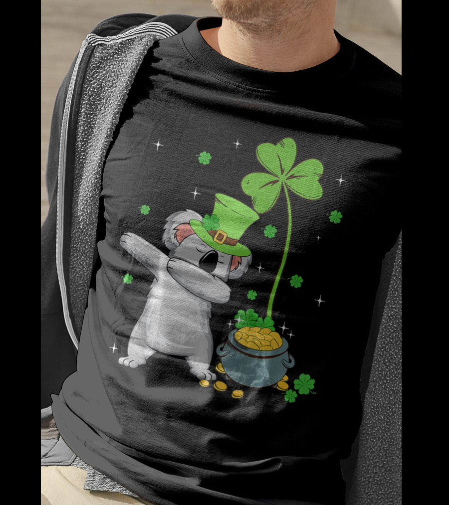 Shamrock Leprechaun Koala Pot Of Gold St Patricks T-Shirt