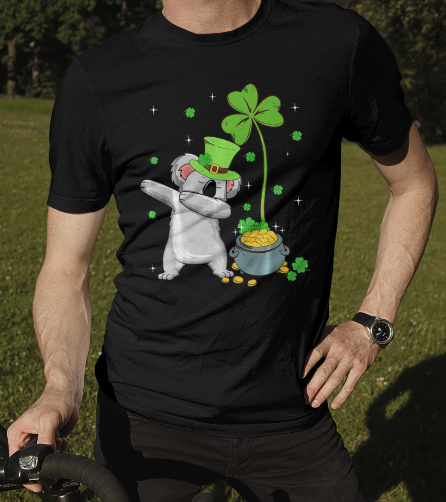 Shamrock Leprechaun Koala Pot Of Gold St Patricks T-Shirt