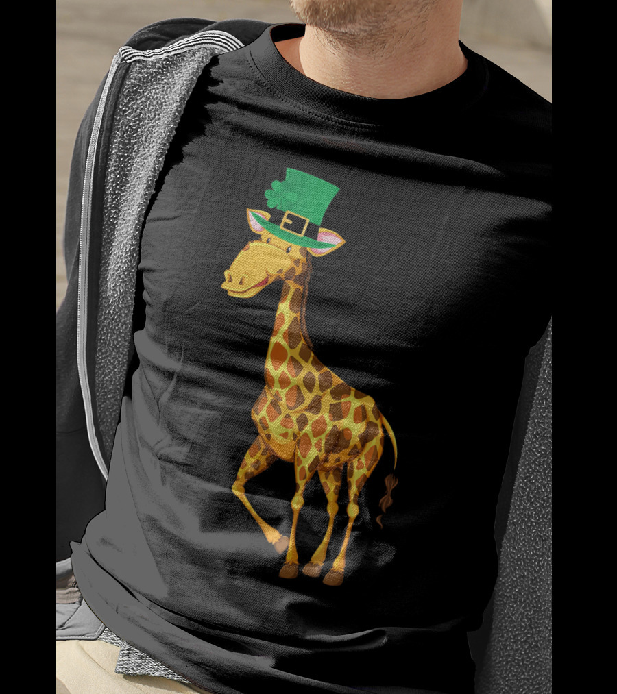 Lucky Leprechaun Cute Giraffe T-Shirt