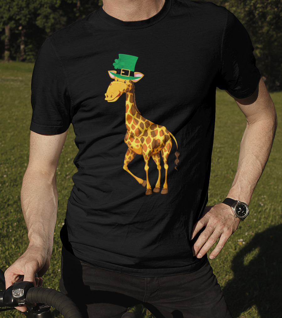 Lucky Leprechaun Cute Giraffe T-Shirt
