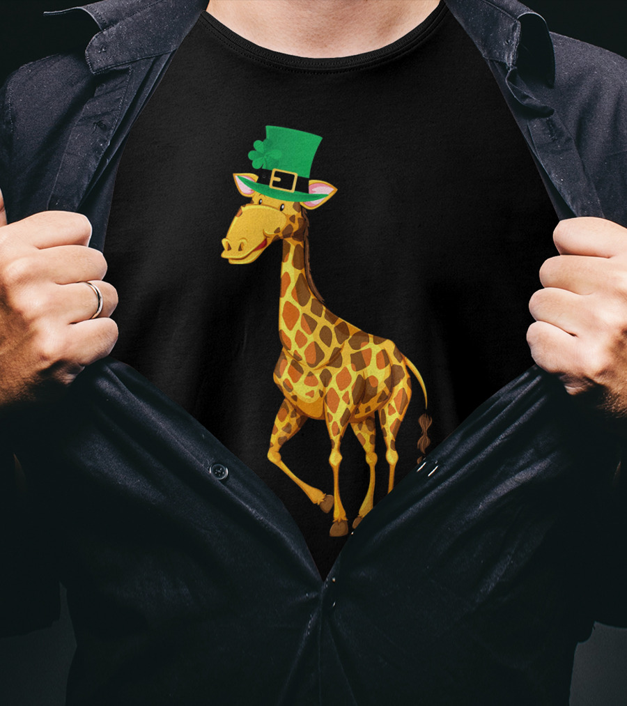 Lucky Leprechaun Cute Giraffe T-Shirt