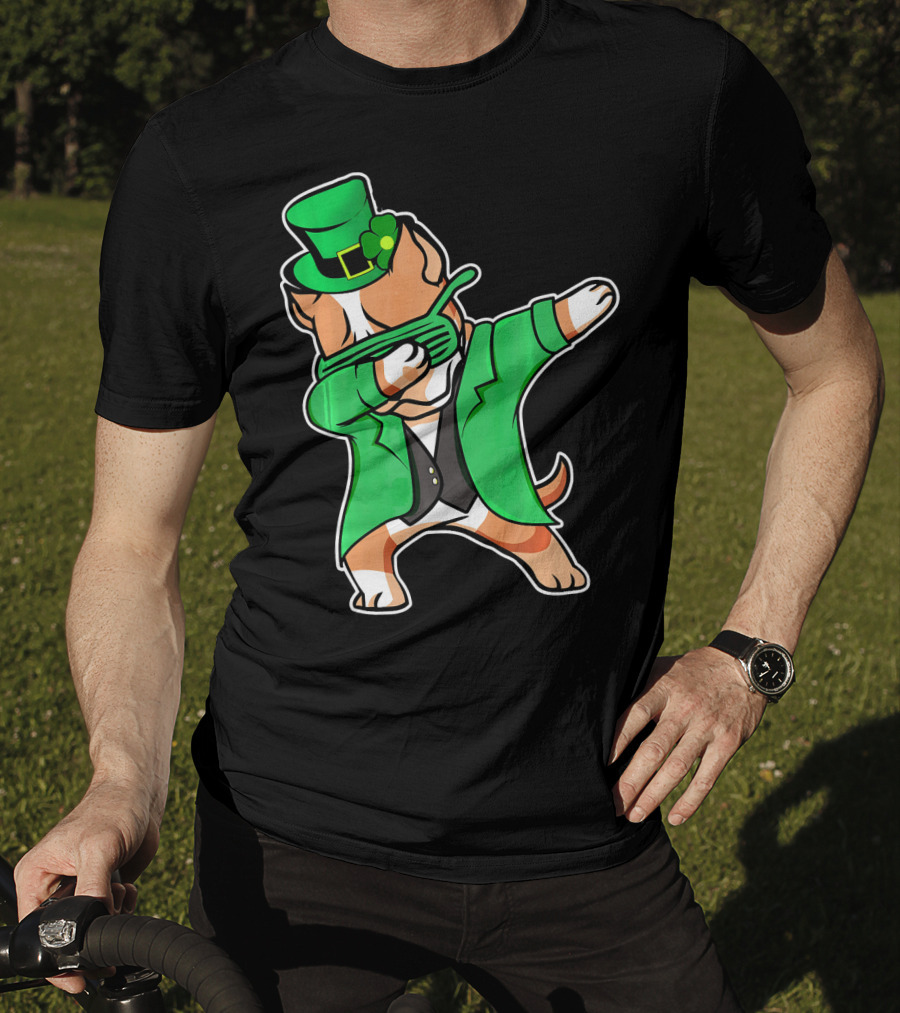 Dabbing Pitbull Leprechaun St. Patrick's Day T-Shirt