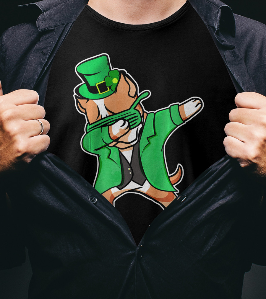 Dabbing Pitbull Leprechaun St. Patrick's Day T-Shirt